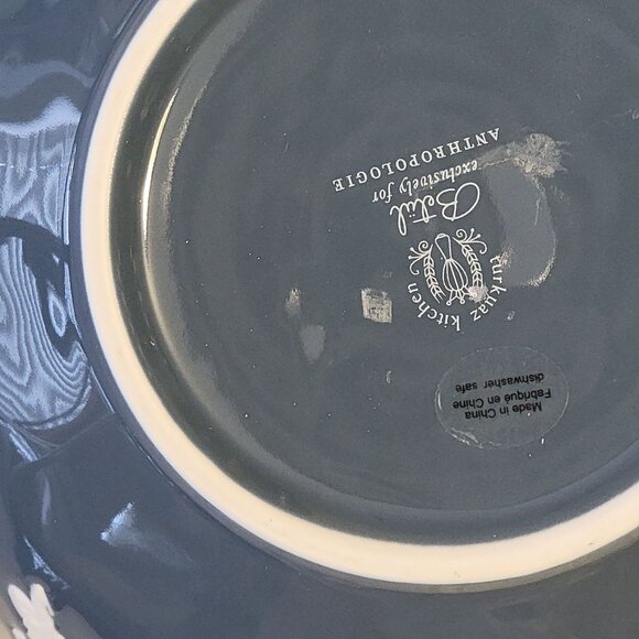 NEW Anthropologie Turkuaz Kitchen Posy Serving Bowl Iris Blue White Collection - Picture 7 of 9